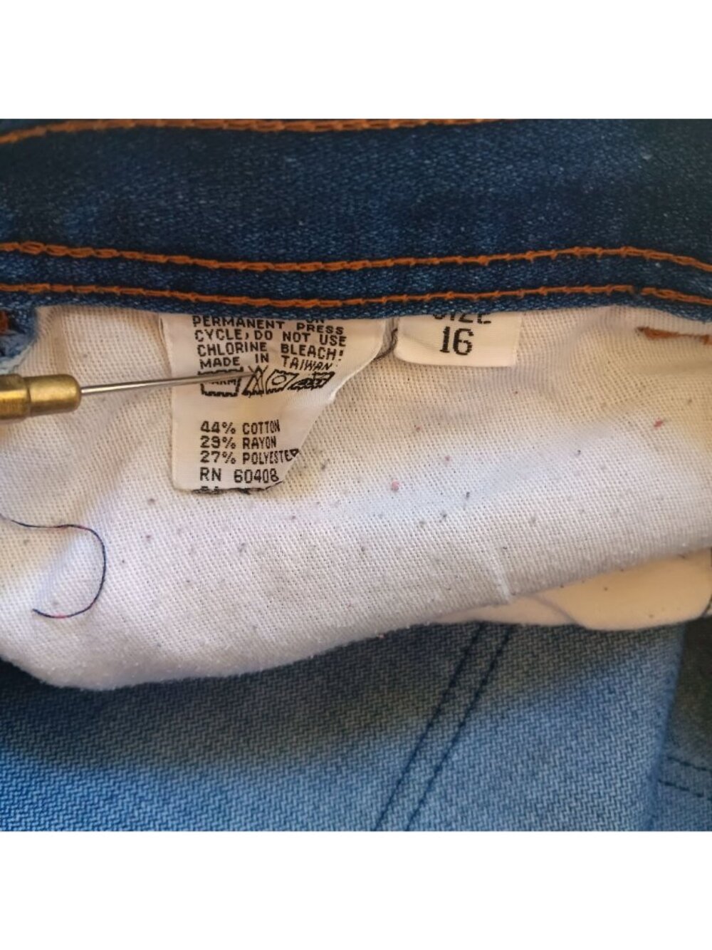 True Vintage Disco Jeans 16 30x32 Braxton High-Waist Denim Embroidered Pocket - Picture 7 of 7